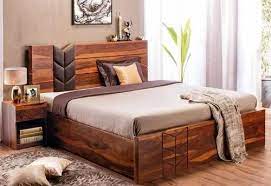 Solid Wood Queen Size Bed With Storage
