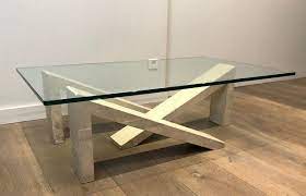 Glass Top Marble Coffee Table For