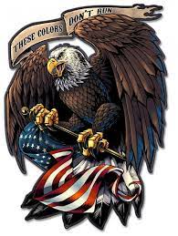 Bald Eagle With Flag Patriotic Art