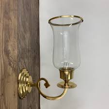 Brass Wall Sconce Candle Holder With