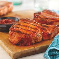 grilled ribeye rib pork chops with