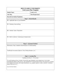 20 printable lesson plan template doc
