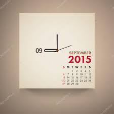 Diseño De Reloj Calendario 2015 Septiembre Vector De Stock