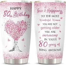 80th birthday gifts for women tumbler