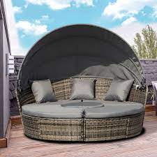 Wicker Round Sofa Bed Coffee Table