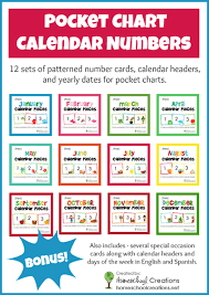Free Pocket Chart Calendar Card Set For The Entire Year