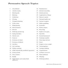 Esl Persuasive Speech Topics Writing Time Essay Topics