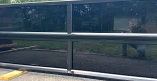 Black Frameless Glass Garage Doors
