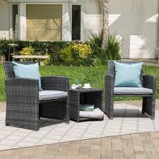 This set is made of powder coated heavy duty steel frames and all weather resistant pe wicker, sturdy and durable. Outdoor Furniture Set Pe Patio Porch Chairs With Storage Side Table R Orangecasual