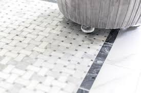 marble basketweave bath floor with