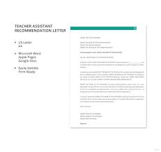 letter of recommendation for teacher