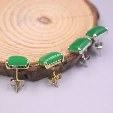 green jade earrings stud for women jade