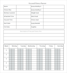 Weekly Workout Schedule Template Metabots Co