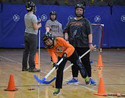 adapted floor hockey takes the home
