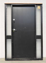 black wooden exterior entry door w