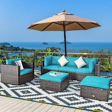 Costway 6 Piece Pe Rattan Outdoor