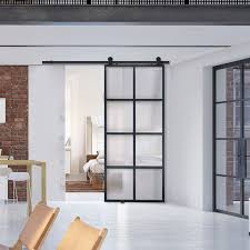 8 Lite Contemporary Metal Single Door