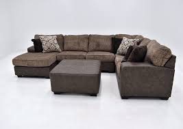The abalone sectional sofa has u shaped design with a chaise. Abalone Sectional Sofa Left Brown