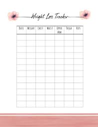 free weight loss tracker printable