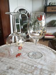 Wine Glasses With Poppies Hand Painted