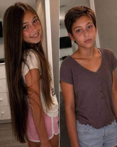 Why did Emily cut her long hair into a pixie cut?