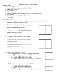 .you make regular punnett squares, you just know that the heterogeneous offspring differ from both the offspring that received two recessive and two dominant answered 4 years ago · author has 11.2k answers and 15.6m answer views. Genetics Test Review Questions And Answer Keys Teaching Resources