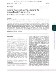 Depending on how much pain and stiffness you feel and how much joint damage you have, simple daily tasks may become difficult or. Pdf Art And Rheumatology The Artist And The Rheumatologist S Perspective