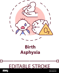 Birth asphyxia concept icon Stock ...