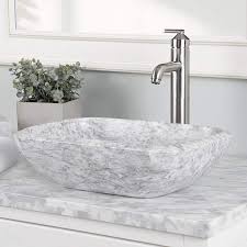 White Marble Vessel Bathroom Sink