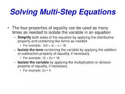 Ppt Solving Multi Step Equations