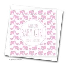Welcome Baby Girl New Baby Card Biscuitmoon Designs