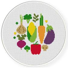 Learn how to cross stitch in no time with this fantastic collection of free patterns. Vegetable Circle Cross Stitch Pattern Daily Cross Stitch