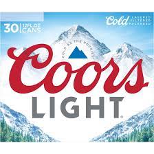 coors light lager beer 30 pack 12 fl