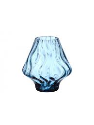 glass vase optic wavy blue 17 cm