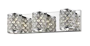 From wall sconces and led vanity light bars to rustic and contemporary styles, the home depot has all the bathroom lighting options you'll need. Patriot Lighting Azaria Chrome Crystal 3 Light Vanity Light At Menards