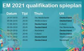 Die em 2021 gruppen mit der klassifikation deutschlands. Em 2021 Qualifikation Spielplan Programm Wettbewerbe Und Ergebnisse