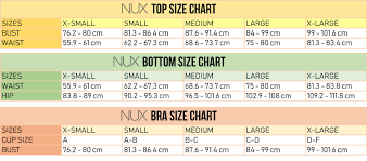 Nux Size Charts