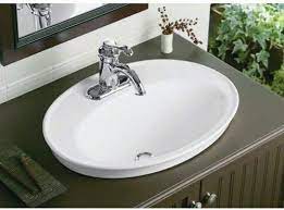 serif ceramic oval drop in bathroom