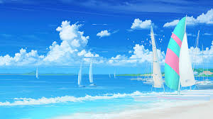 summer beach anime 4k wallpaper iphone