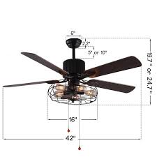 Indoor Black Ceiling Fan With Cage