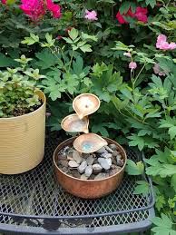 Copper Lily Pad Tabletop Fountain Water