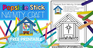 If you are interested in diy popsicle stick house the feel free to visit our youtube. Free Popsicle Stick Nativity Craft Diy Nativity Ornament Bible Story Printables