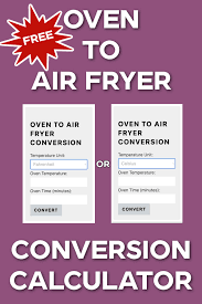 air fryer conversion calculator oven