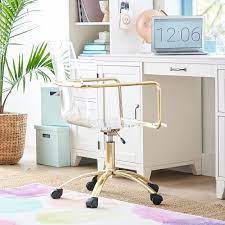 Find a swivel child desk chair or rolling desk chair in their favorite color. Gold Paige Acrylic Swivel Chair Teen Desk Chair Pottery Barn Teen
