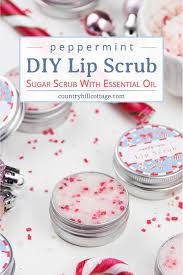 diy peppermint lip scrub recipe with