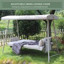 Seat Metal Outdoor Patio Swing Bed