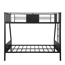 steel frame bunk bed with safety rail