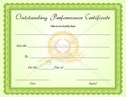 Outstanding Performance Certificate Green Business
