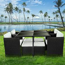 Bigzzia 9pcs Rattan Chair Garden