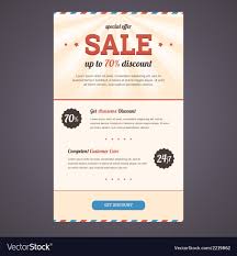 Newsletter Template Design With Discount Offer Vector Image